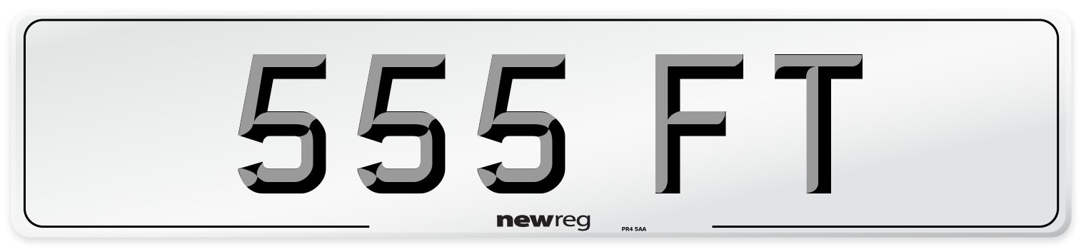 555 FT Number Plate from New Reg